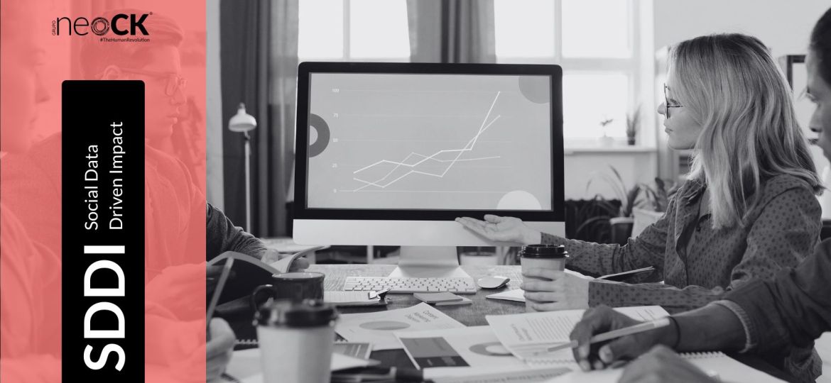 Profesionales del sector social visualizando datos de forma digital en una pantalla